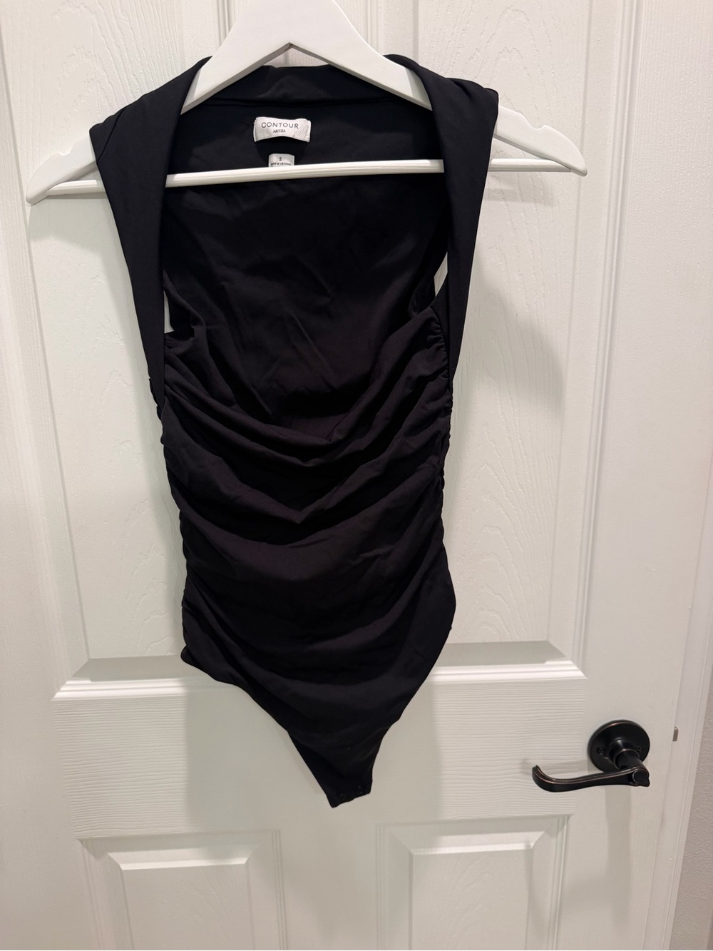 Aritzia Black Contour Ruched Bodysuit Size Small